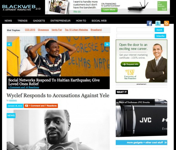 BlackWeb20.com homepage