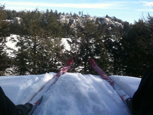 Cross Country Sking at Lake Minnewaska View from the trail at Lake Minnewaska